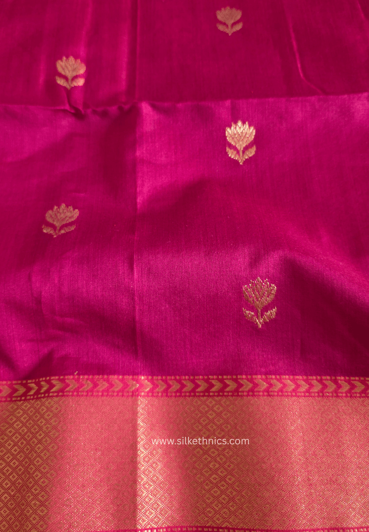 Ruby Red Maheshwari Pure Handloom Silk saree