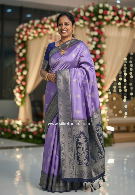 Lavender Coimbatore soft silk saree