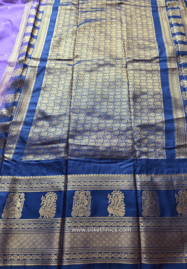 Gadwal Grace Lavender Mist silk saree