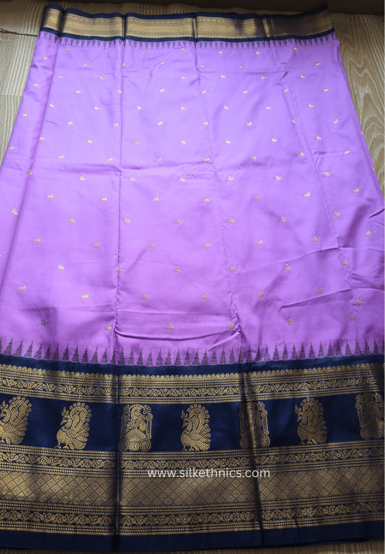 Gadwal Grace Lavender Mist silk saree