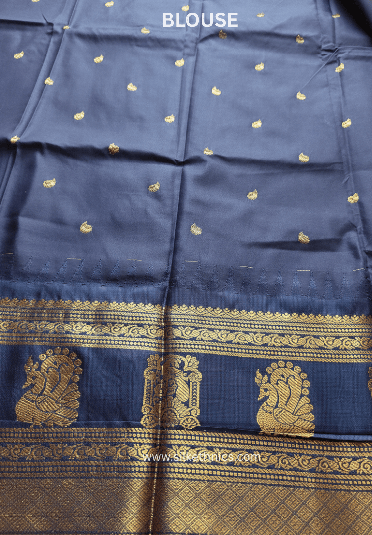 Gadwal Grace Lavender Mist silk saree
