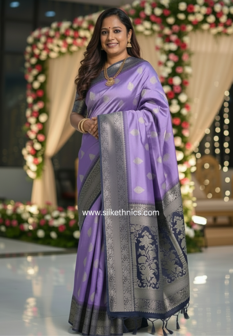 Lavender Coimbatore soft silk saree
