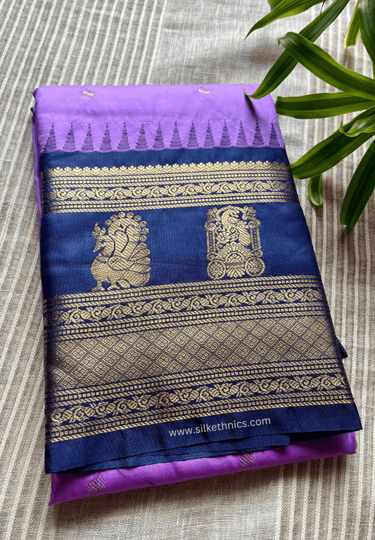 Gadwal Grace Lavender Mist silk saree