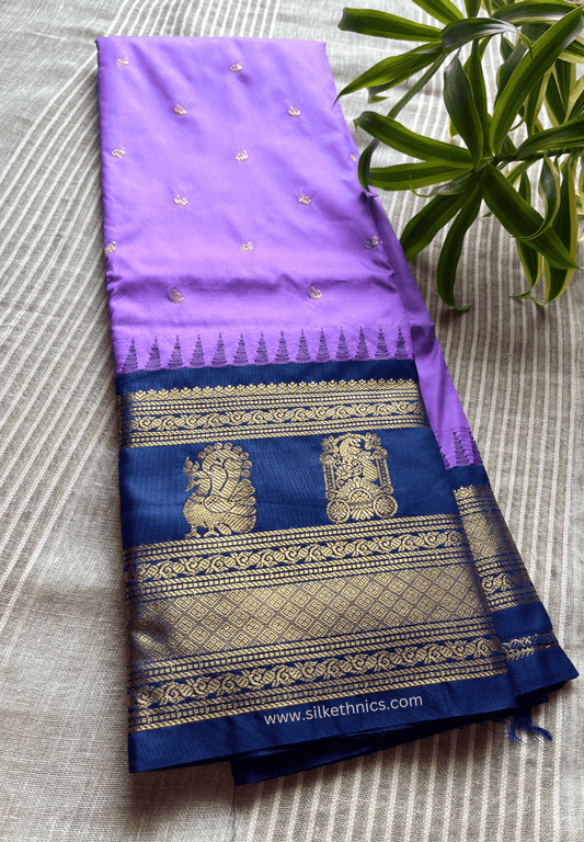 Gadwal Grace Lavender Mist silk saree