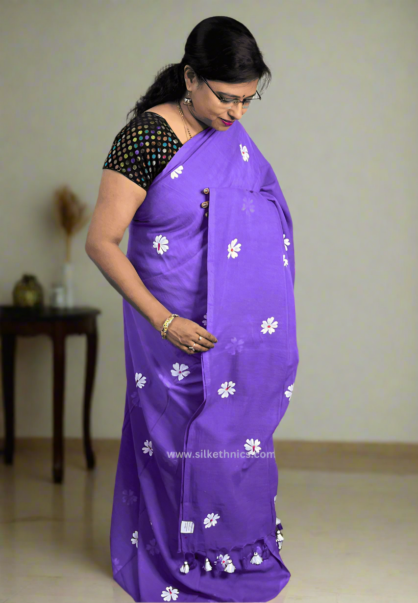 Versatile Violet Swetha mulcotton saree