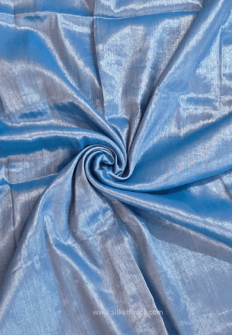 Sky blue Raaga handloom tissue saree - Neelambari