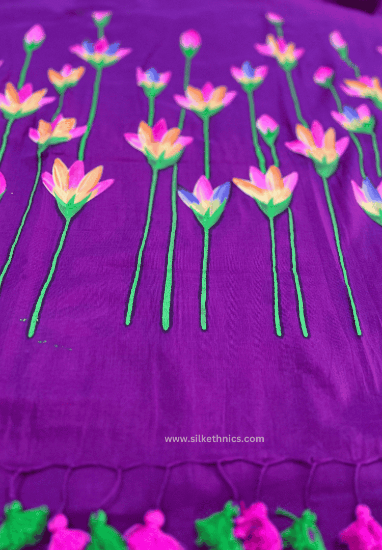 Mauve Swetha mulcotton saree