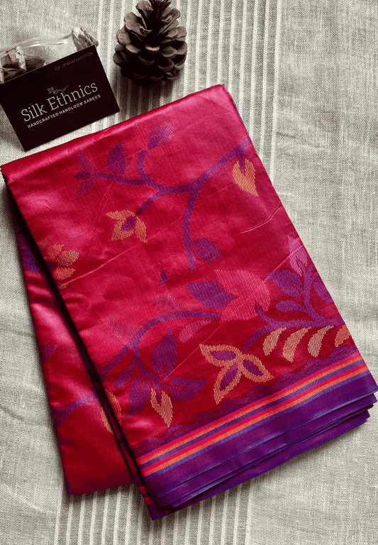 Ruby red Rajshahi saree