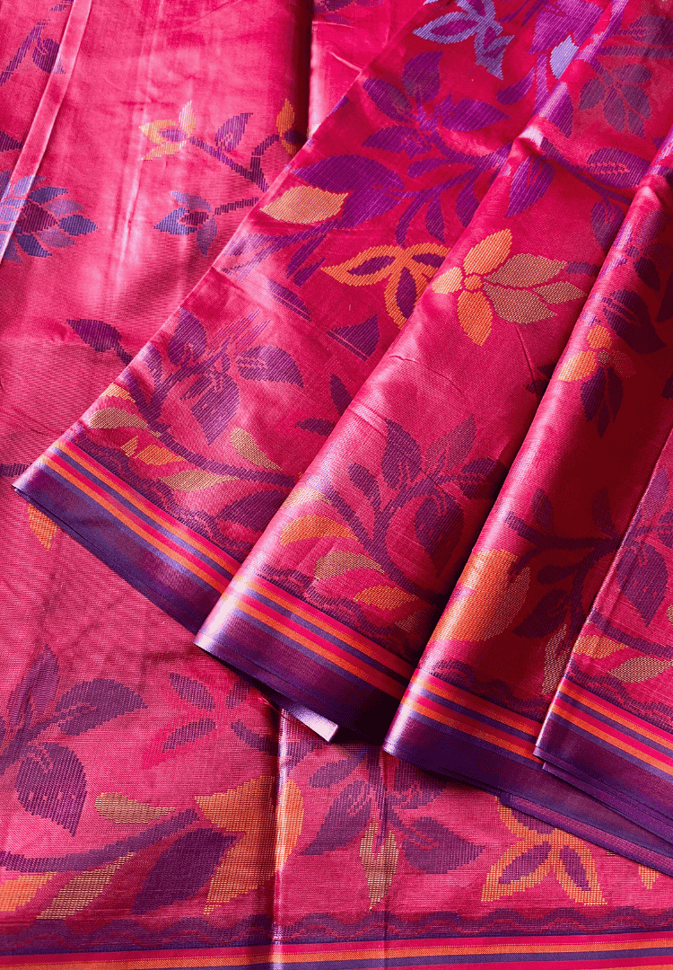 Ruby red Rajshahi saree