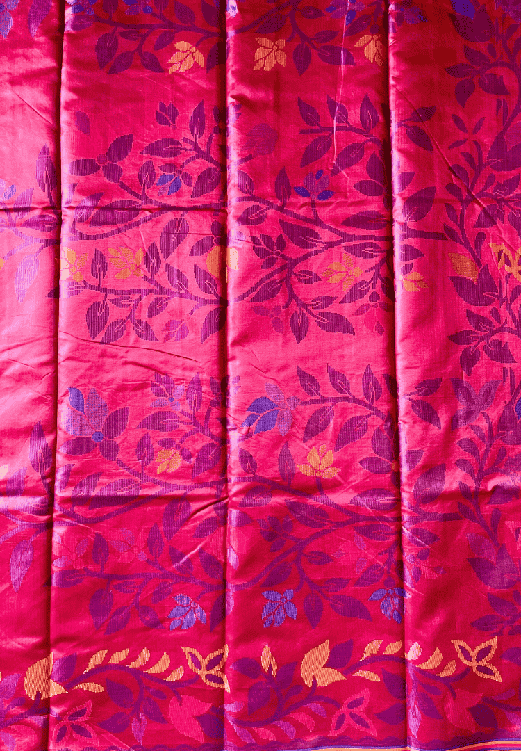 Ruby red Rajshahi saree