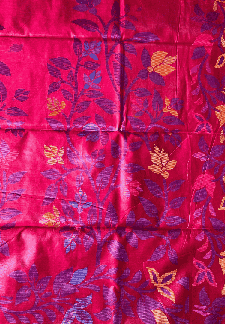 Ruby red Rajshahi saree