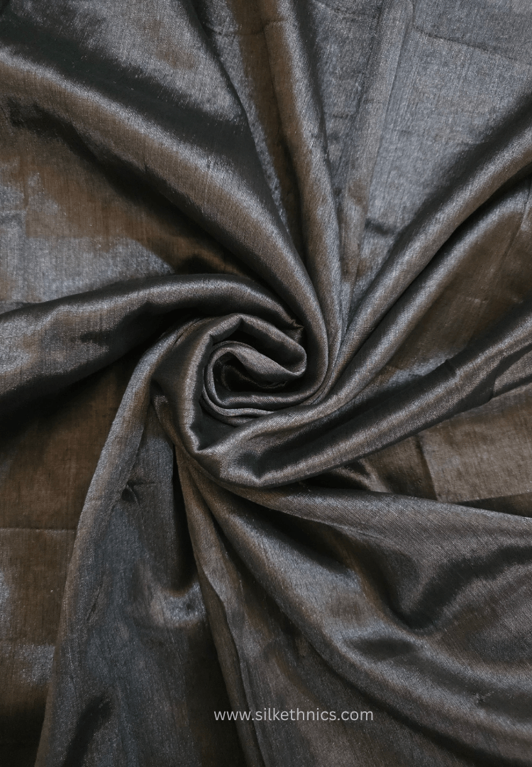 Metallic Grey Raaga handloom tissue saree - Shyama
