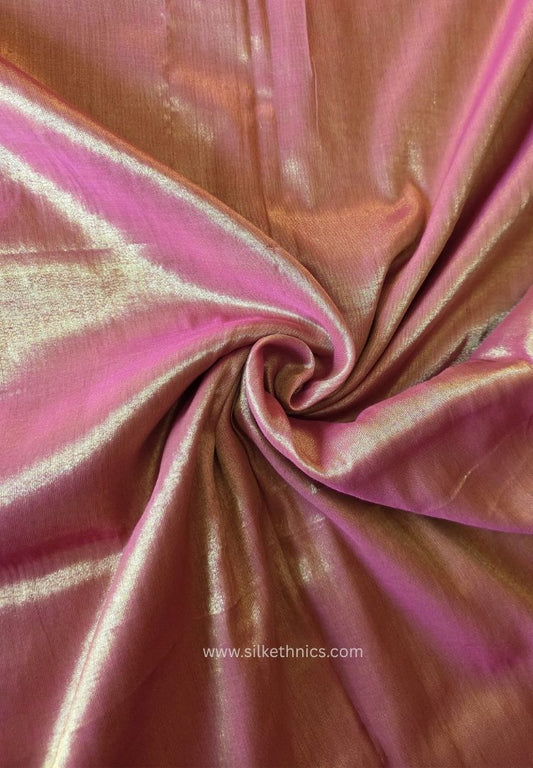 Golden Pink Raaga handloom tissue saree - kamalini
