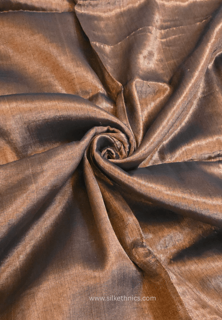 Metallic Bronze Raaga handloom tissue saree - Dhara
