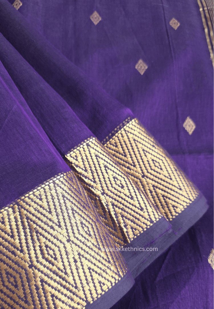 Royal Purple Maheshwari Pure Handloom Silk saree