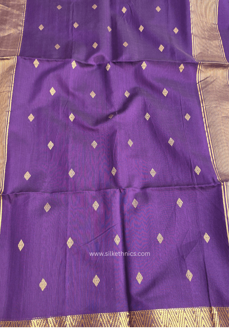 Royal Purple Maheshwari Pure Handloom Silk saree