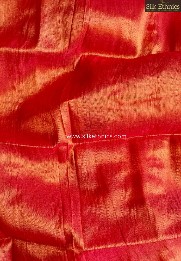 Golden orange Raga tissue saree