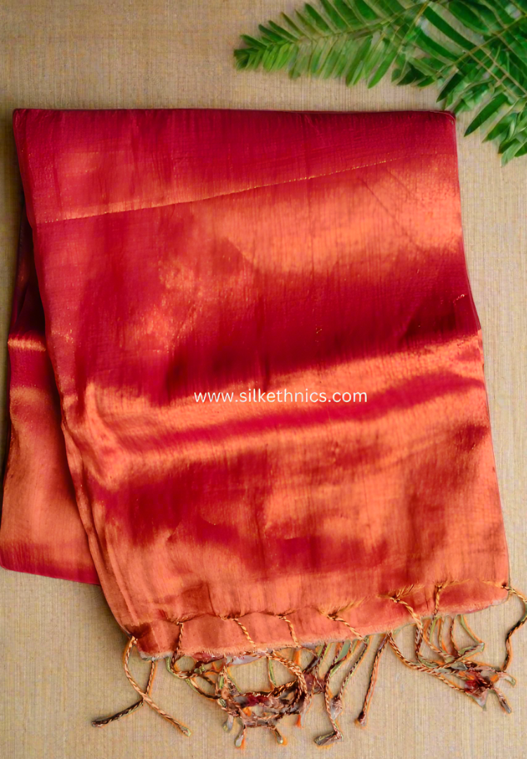 Golden orange Raga tissue saree