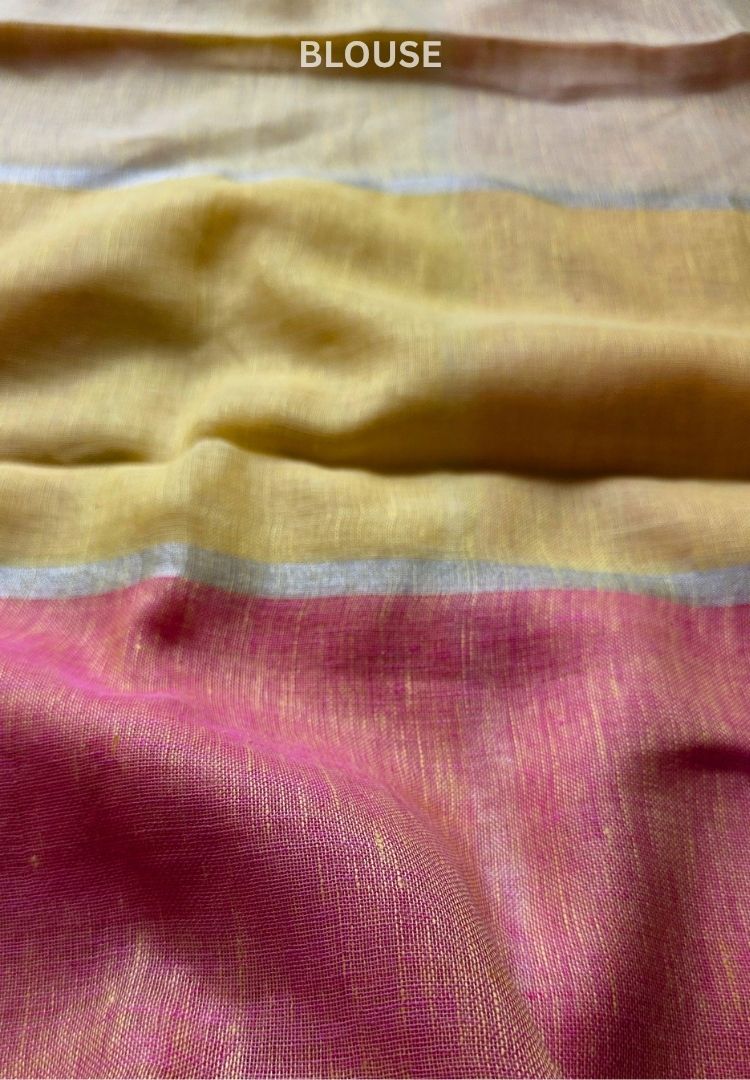 Pastel Petals Varnika linen handloom saree