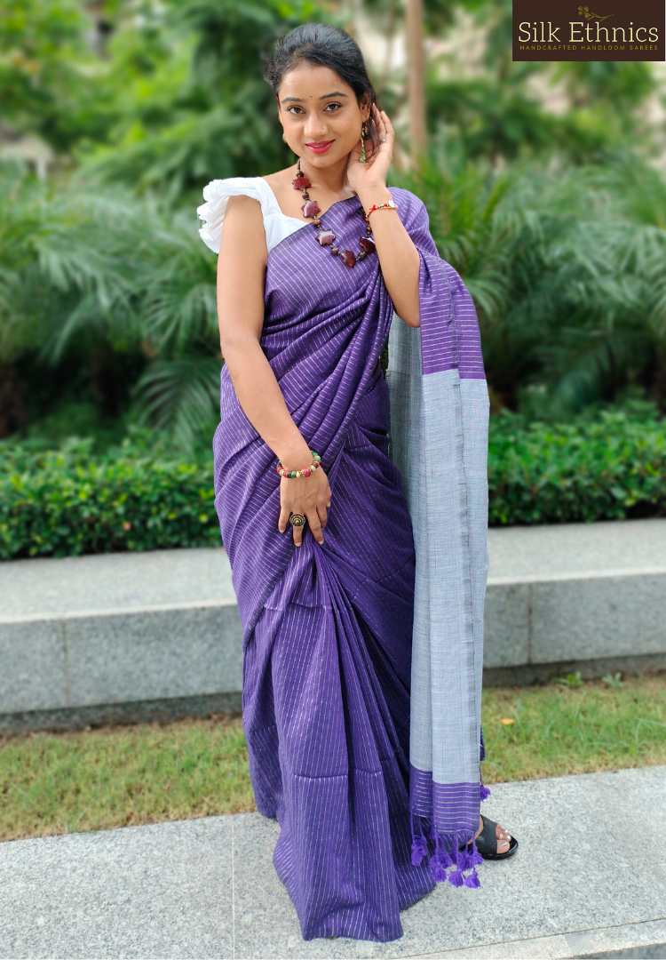 Royal purple Anagha handloom saree