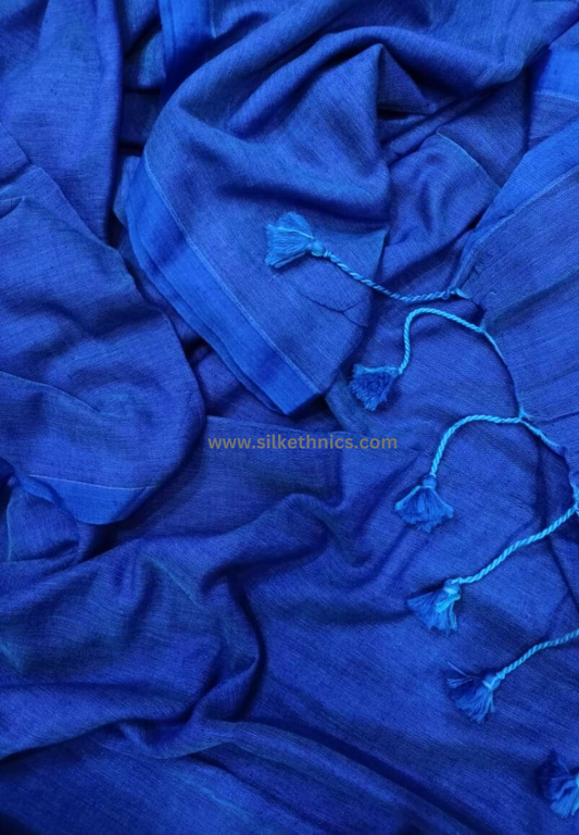 Cobalt Blue Pure Handloom saree