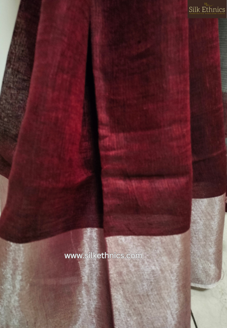 Royal Maroon Varnika linen saree