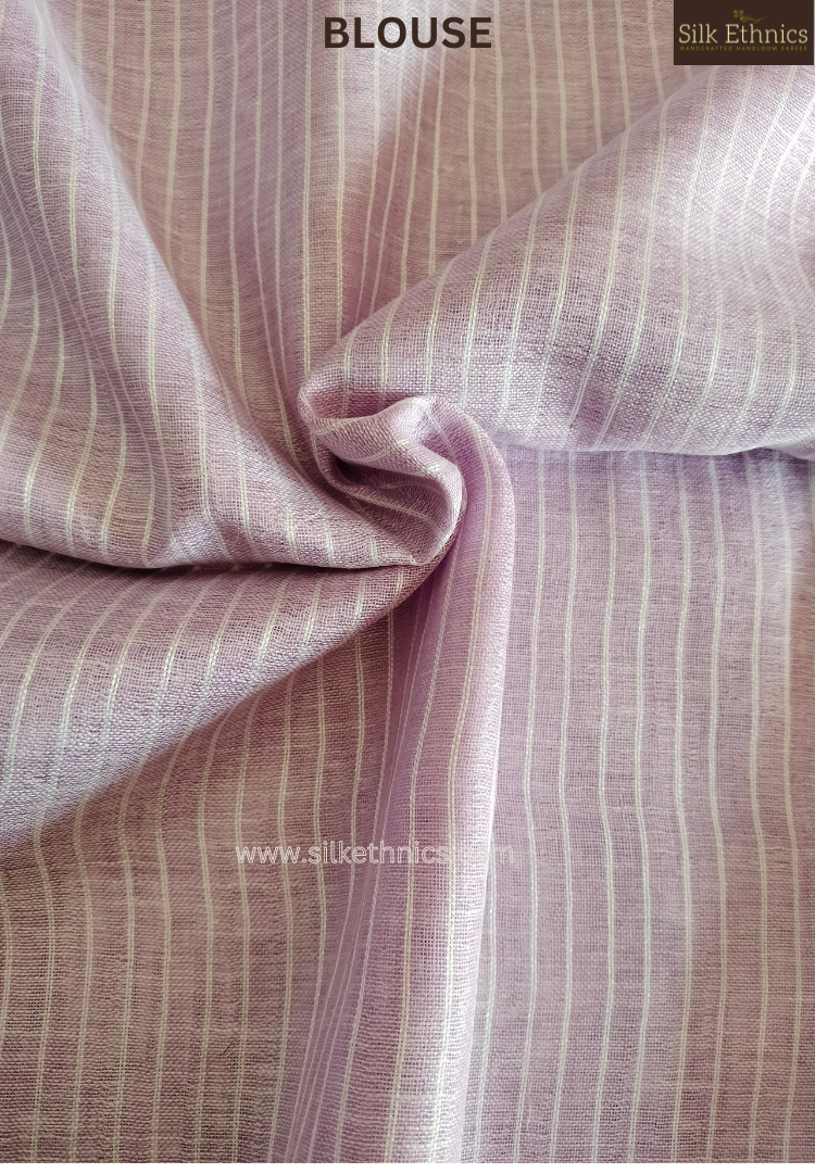 Luxurious lavender Varnika linen saree