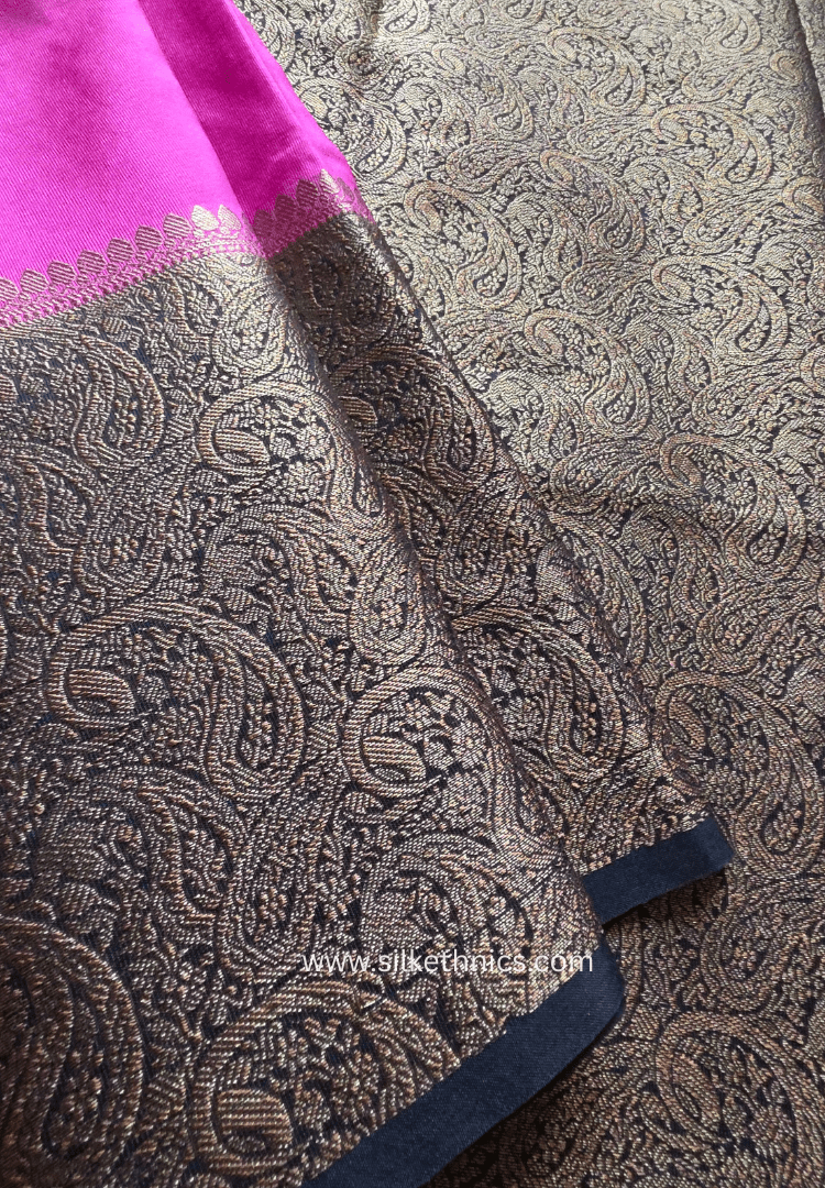 Hot Pink Banarasi Warm Silk Zari Weaving saree