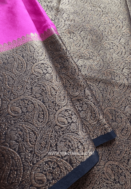 Hot Pink Banarasi Warm Silk Zari Weaving saree