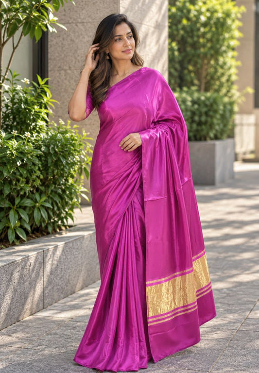Fuscia pink Tanvi modal silk saree