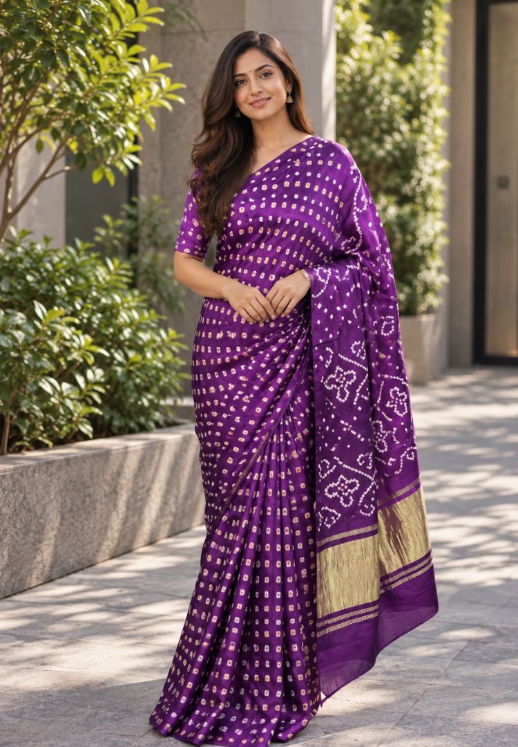 Mystic Violet Tanvi modal silk saree