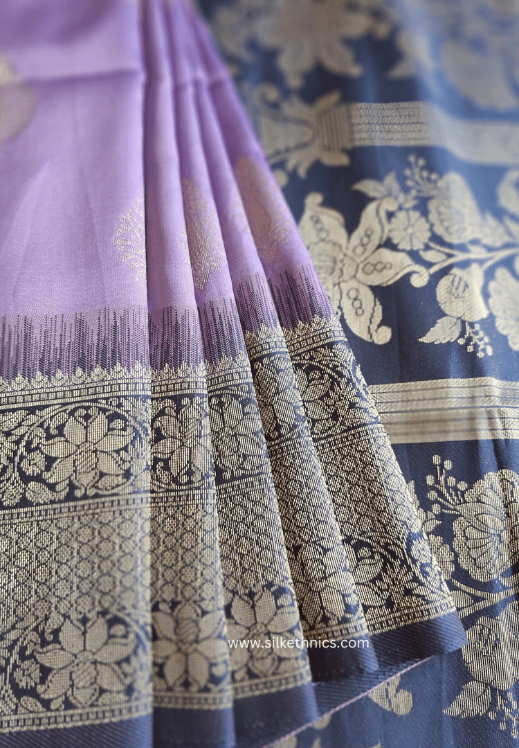 Lavender Madhuram soft silk saree