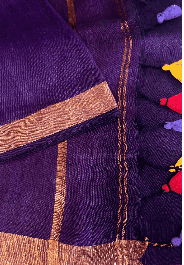 Deep violet Meera linen saree