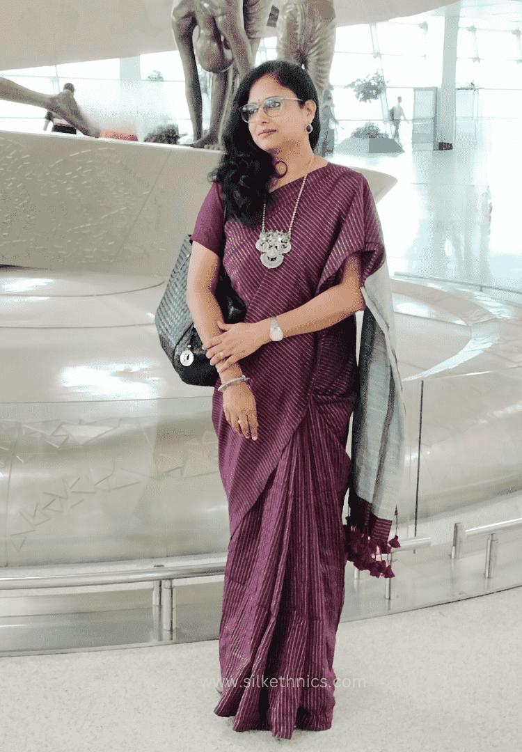 Magenta rose Anagha handloom saree