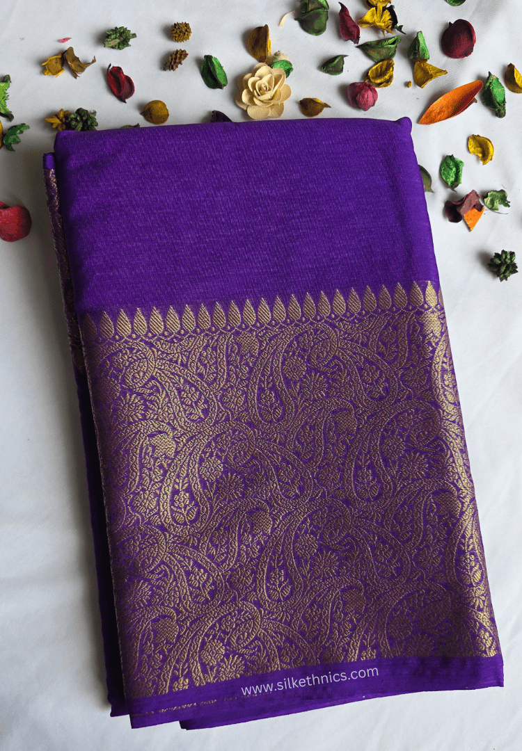 Royal Purple Banarasi Warm Silk Zari Weaving saree