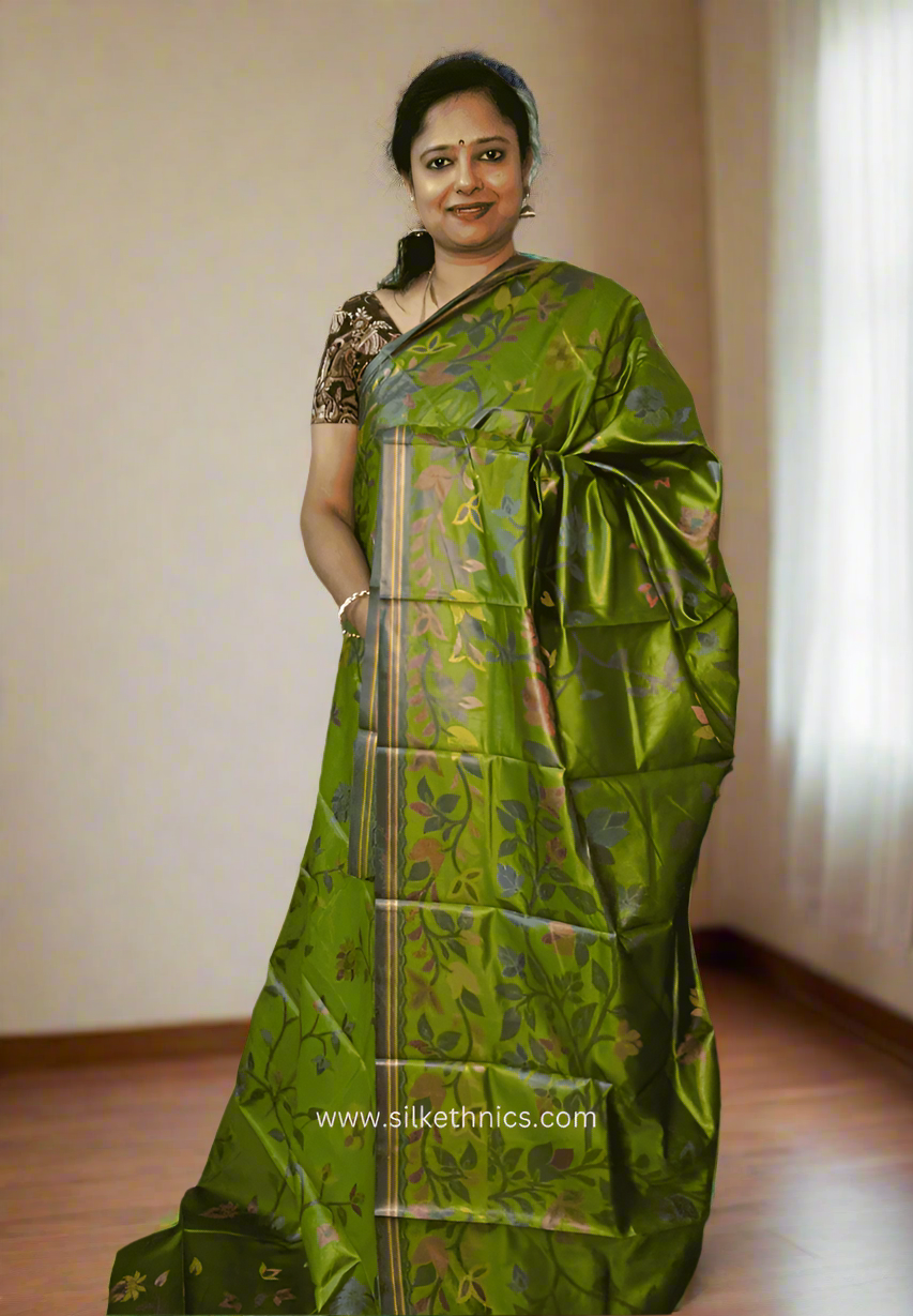 Fern green Royal Rajshahi saree