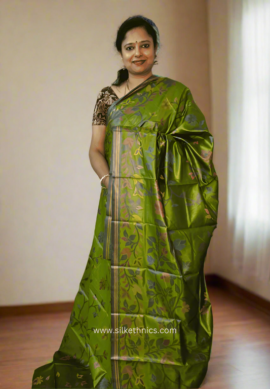Fern green Royal Rajshahi saree