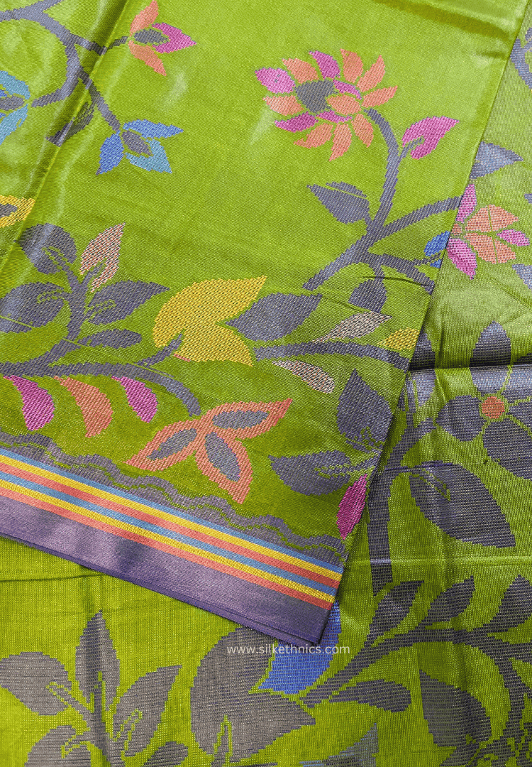 Fern green Royal Rajshahi saree