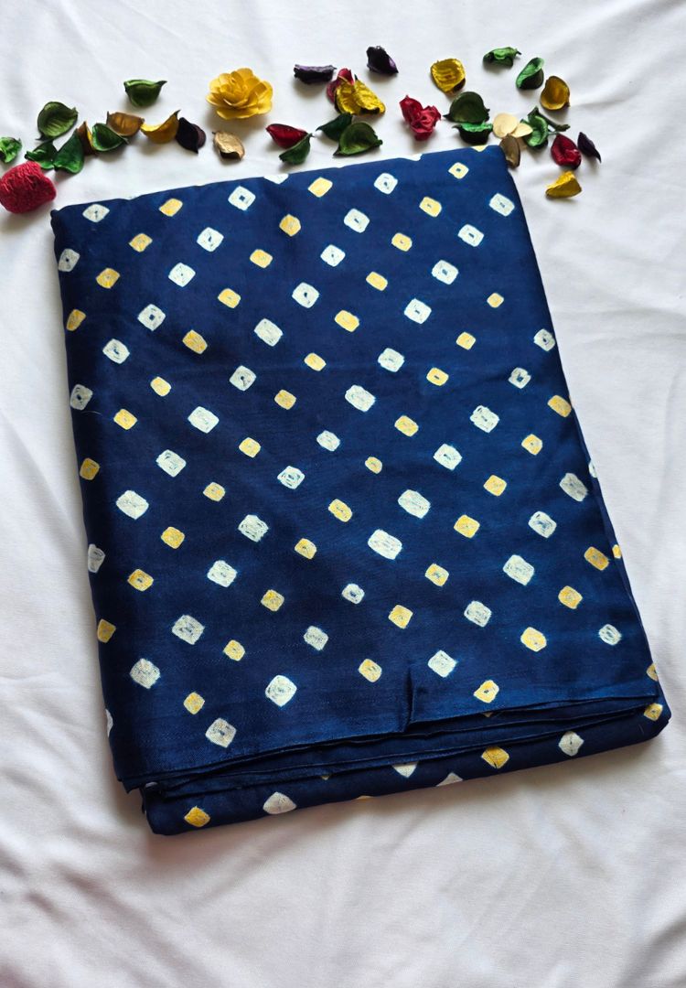 Royal Blue Tanvi modal silk Bandhej saree
