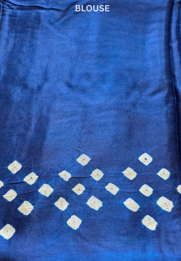 Royal Blue Tanvi modal silk Bandhej saree