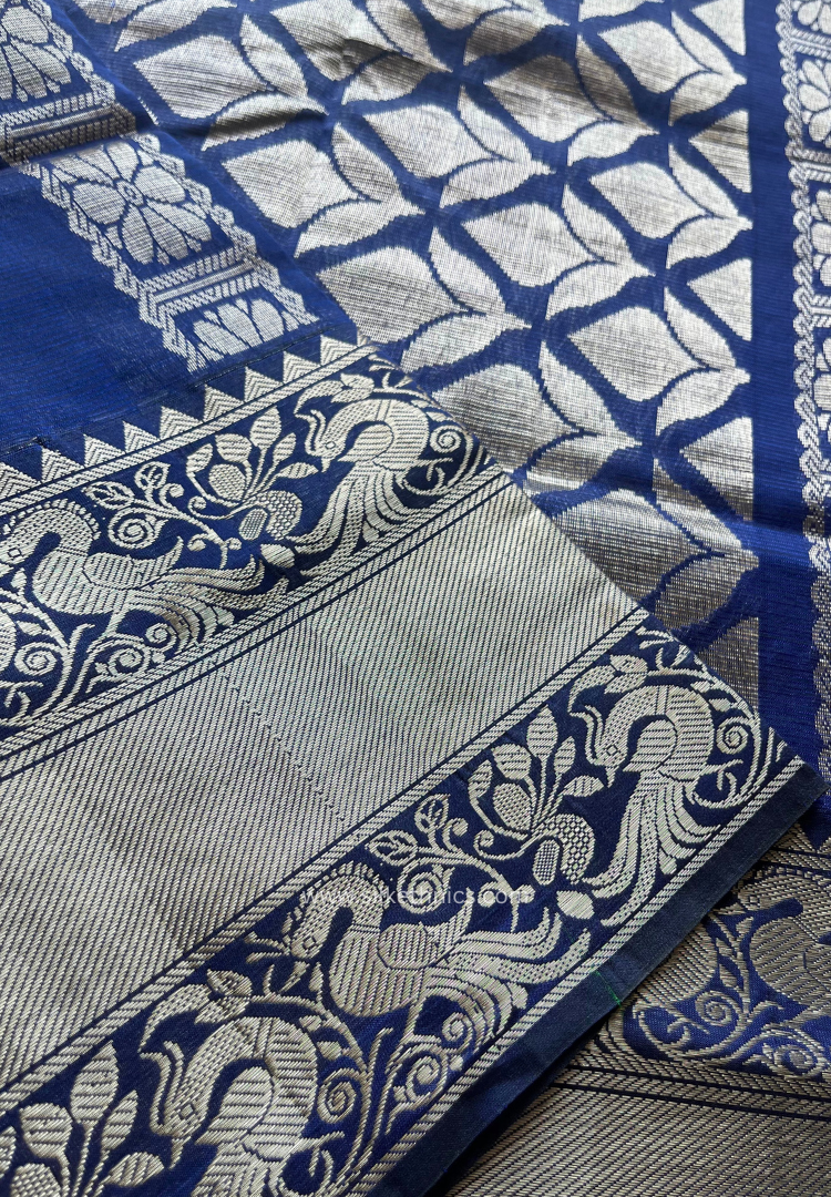 Royal Blue pure Mangalagiri silk saree | Alekya Collection
