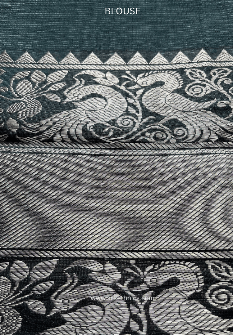 Cool grey pure Mangalagiri silk saree | Alekya Collection