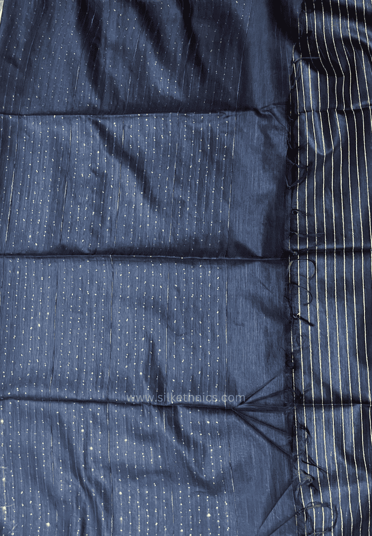 Indigo blue tussar silk Kiara saree