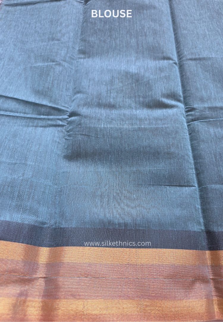 Sky Blue Pochampally printed silkcotton saree