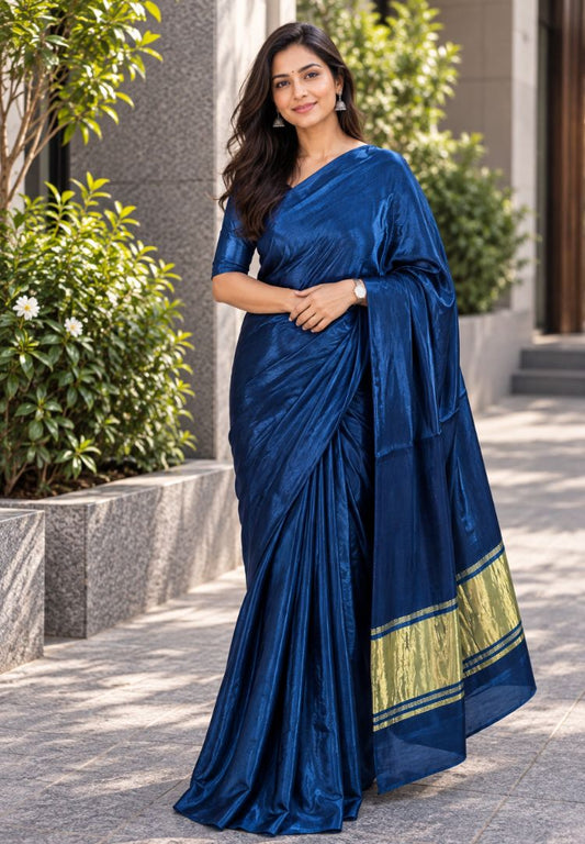 Teal blue Tanvi modal silk saree