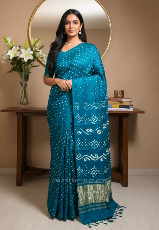Azure green Tanvi modal silk saree