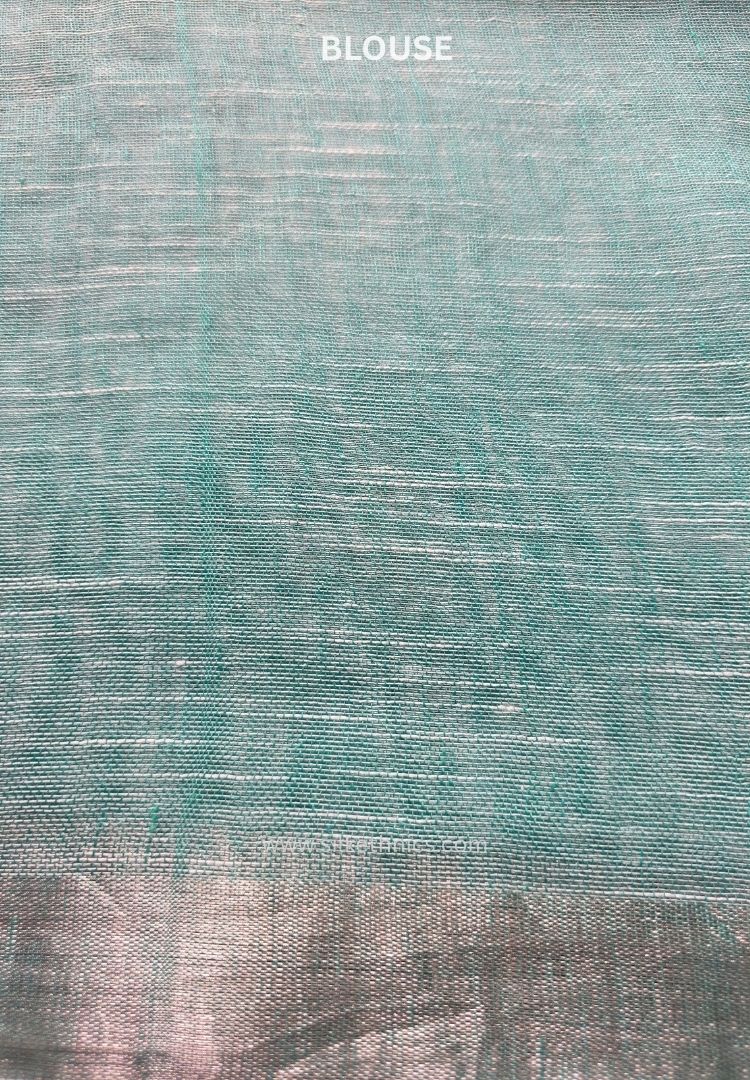 Soft Turquoise Meera Linen handloom saree