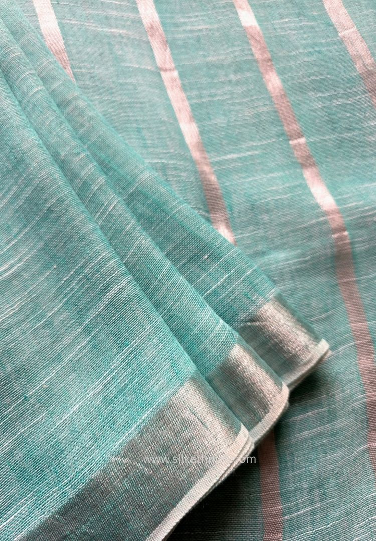 Soft Turquoise Meera Linen handloom saree