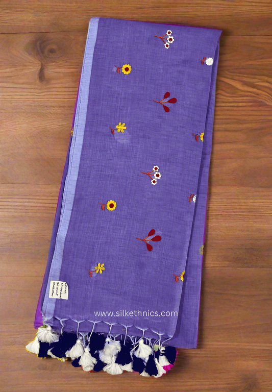 Soft lavender embroidered Rangreet saree