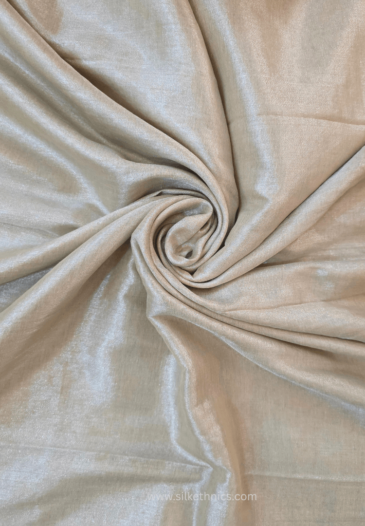 Ivory Silver Raaga handloom tissue saree - Indulekha